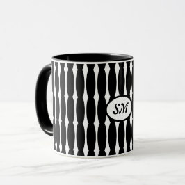 Schwarzweißmuster, Ihre Initialen oder Monogramme Tasse