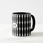 Schwarzweißmuster, Ihre Initialen oder Monogramme Tasse (VorderseiteRechts)