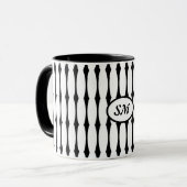Schwarzweißmuster, Ihre Initialen oder Monogramme Tasse (Vorderseite Links)