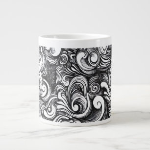 Schwarzweißmuster Jumbo-Tasse
