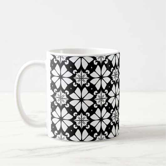 Schwarzweißmuster Kaffeetasse (Links)