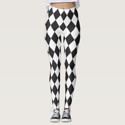Schwarzweißmuster Leggings (Vorderseite)