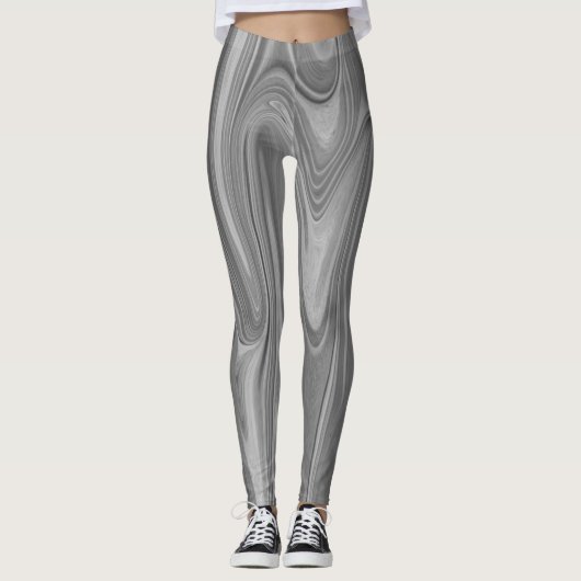Schwarzweißmuster Leggings (Vorderseite)