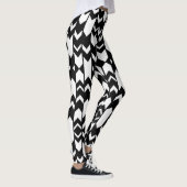 Schwarzweißmuster-Leggings Leggings (Rechts)
