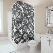 Schwarzweißmuster mit abstrakten Formen Duschvorhang (Beispiel)