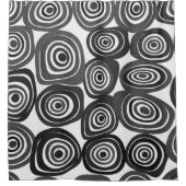 Schwarzweißmuster mit abstrakten Formen Duschvorhang (Vorderseite)