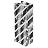 Schwarzweißmuster mit fünf Streifen Geschenktüte Für Weinflaschen (Rückseite Schrägansicht)