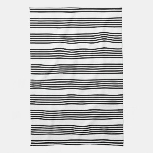 Schwarzweißmuster mit fünf Streifen Geschirrtuch (Vertikal)