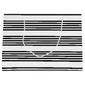 Schwarzweißmuster mit fünf Streifen Große Geschenktüte (Vorderseite)