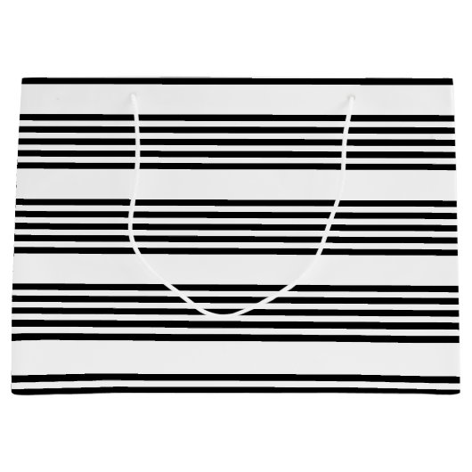 Schwarzweißmuster mit fünf Streifen Große Geschenktüte (Vorderseite)