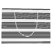 Schwarzweißmuster mit fünf Streifen Große Geschenktüte (Rückseite)