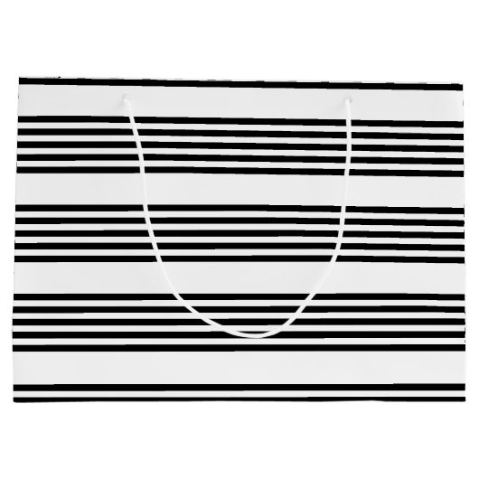 Schwarzweißmuster mit fünf Streifen Große Geschenktüte (Rückseite)