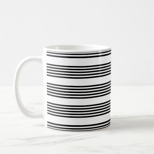 Schwarzweißmuster mit fünf Streifen Kaffeetasse (Links)