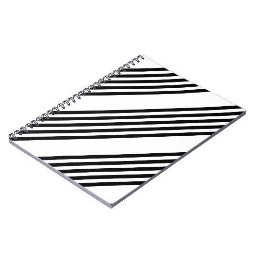 Schwarzweißmuster mit fünf Streifen Notizblock (Linke Seite)