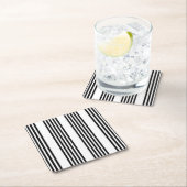 Schwarzweißmuster mit fünf Streifen Rechteckiger Pappuntersetzer (Vor Ort)