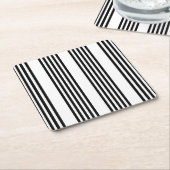 Schwarzweißmuster mit fünf Streifen Rechteckiger Pappuntersetzer (angewinkelt)