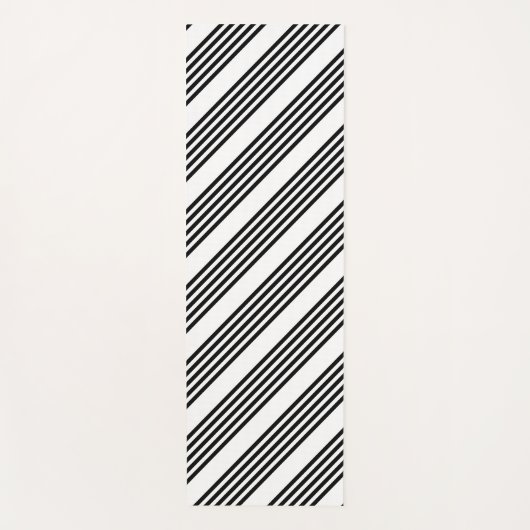 Schwarzweißmuster mit fünf Streifen Yogamatte (Vorderseite)