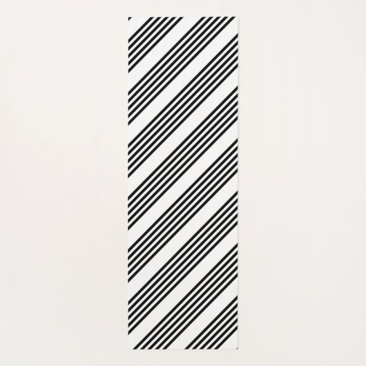 Schwarzweißmuster mit fünf Streifen Yogamatte (Rückseite)