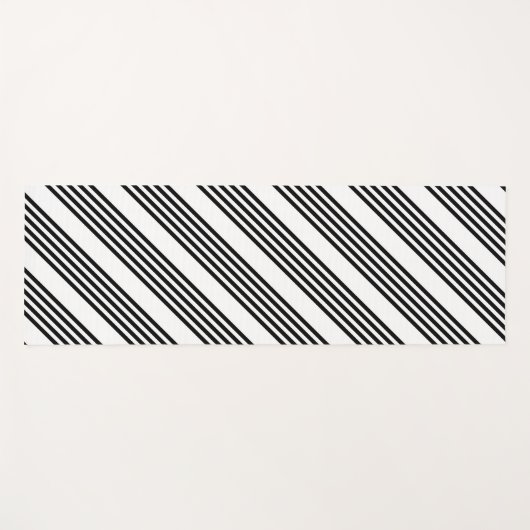 Schwarzweißmuster mit fünf Streifen Yogamatte (Vorderseite (Horizontal))