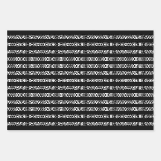 Schwarzweißmuster niedlich geschenkpapier set (Vorderseite 2)