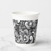 Schwarzweißmuster Pappbecher (Vorderseite)