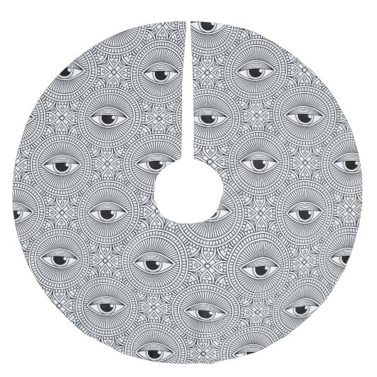 Schwarzweißmuster Polyester Weihnachtsbaumdecke (Vorderseite)