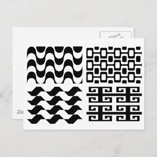 Schwarzweißmuster Postkarte (Vorne/Hinten)