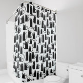 Schwarzweißmuster Schwarz/Weiß Duschvorhang