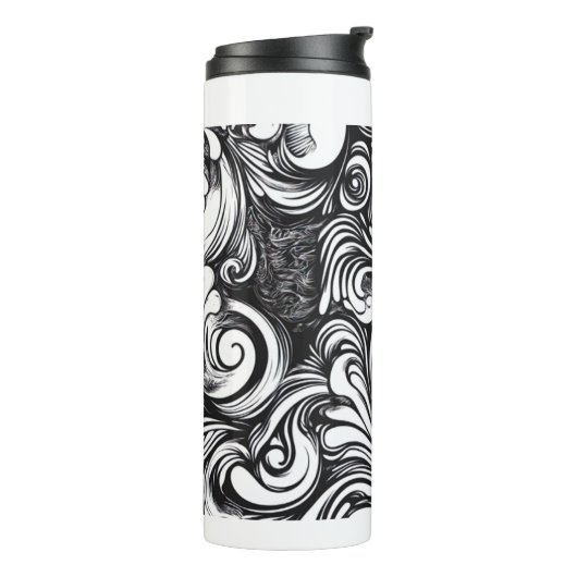 Schwarzweißmuster Thermosbecher (Nach links gedreht)
