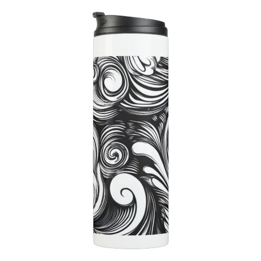 Schwarzweißmuster Thermosbecher (Nach rechts gedreht)