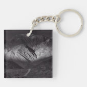 Schwarzweißnachthimmel Schlüsselanhänger (Rückseite)