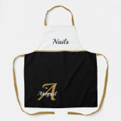 Schwarzweißnägel nach Name Personalisiert Schürze (Vorderseite)