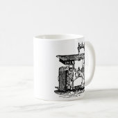 Schwarzweißnähmaschine Vintag antiker Antik Kaffeetasse (VorderseiteRechts)