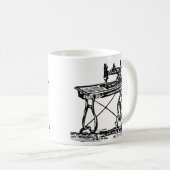 Schwarzweißnähmaschine Vintag antiker Antik Kaffeetasse (VorderseiteRechts)