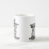 Schwarzweißnähmaschine Vintag antiker Antik Kaffeetasse (Mittel)