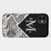 Schwarzweißpaisley Case-Mate iPhone Hülle (Rückseite (Horizontal))