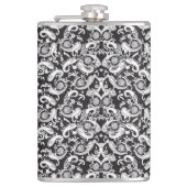 Schwarzweißpaisley Flachmann (Vorderseite)