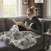 Schwarzweißpaisley Fleecedecke