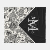 Schwarzweißpaisley Fleecedecke (Vorderseite (Horizontal))