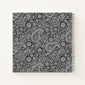 Schwarzweißpaisley-Muster Notizbuch (Rückseite)