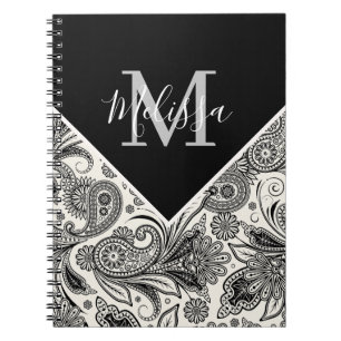 Schwarzweißpaisley Notizblock