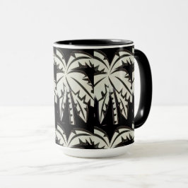 Schwarzweißpalmen digital tasse