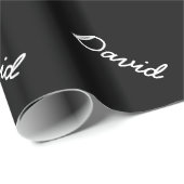 Schwarzweißpapier für Männer mit Namen Geschenkpapier (Rolleneckpunkt)