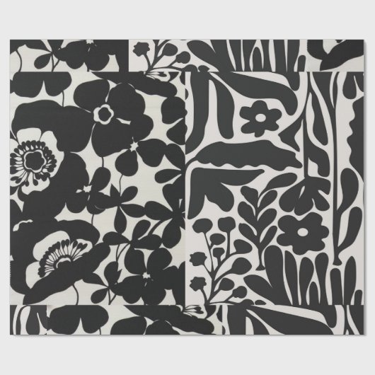 Schwarzweißpapier Geschenkpapier (Flach)