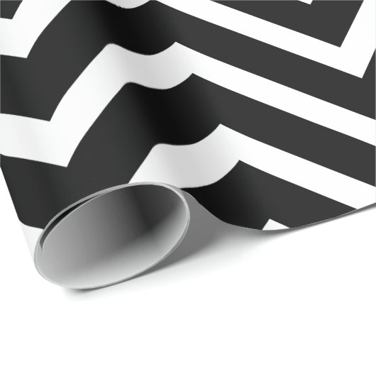 Schwarzweißpapier mit Zickzack Muster Geschenkpapier (Rolleneckpunkt)