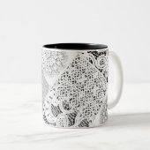 Schwarzweißpatchwork Lace Coffee Tasse (VorderseiteRechts)