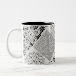 Schwarzweißpatchwork Lace Coffee Tasse