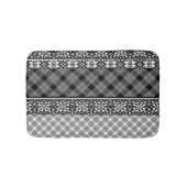 Schwarzweißpatchwork mit Spitze Badematte (Vorderseite)