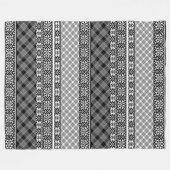 Schwarzweißpatchwork mit Spitze Fleecedecke (Vorderseite (Horizontal))