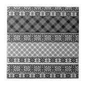 Schwarzweißpatchwork mit Spitze Fliese (Vorderseite)